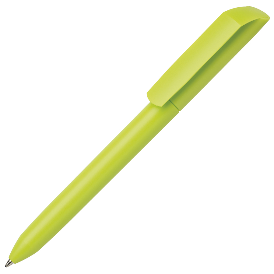 Ручка шариковая FLOW PURE, зеленое яблоко, пластик с логотипом или изображением