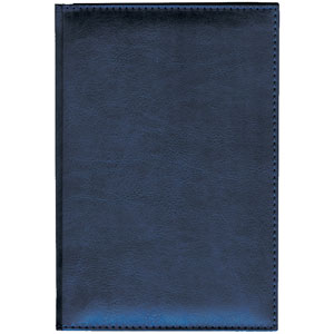 Ежедневник недатированный Leader, А5, синий, белый блок, закругленные углы, без обреза с логотипом или изображением