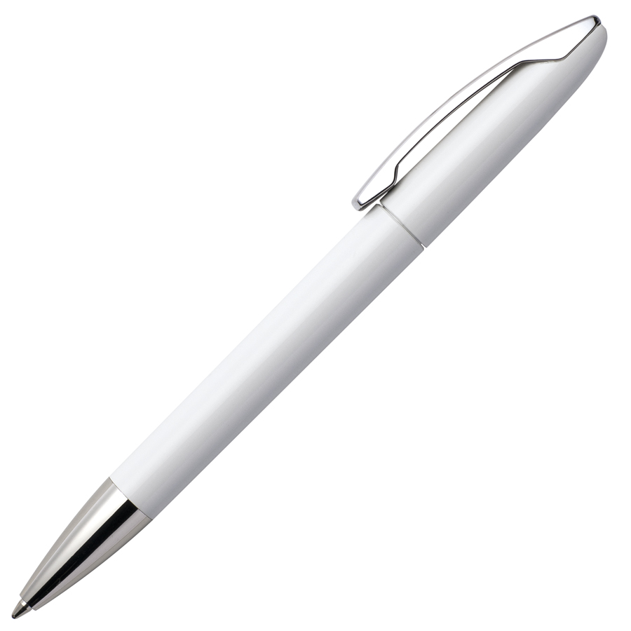 Ручка шариковая VIEW, белый, пластик с логотипом или изображением