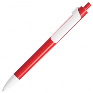 FORTE, ручка шариковая, красный/белый, пластик с логотипом или изображением