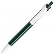 FORTE, ручка шариковая, темно-зеленый/белый, пластик с логотипом или изображением