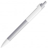 FORTE, ручка шариковая, серый/белый, пластик с логотипом или изображением