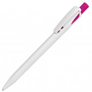 Ручка шариковая TWIN WHITE, белый/розовый, пластик с логотипом или изображением