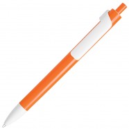 FORTE, ручка шариковая, оранжевый/белый, пластик с логотипом или изображением