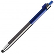 PIANO TOUCH, ручка шариковая со стилусом для сенсорных экранов, графит/синий, металл/пластик с логотипом или изображением