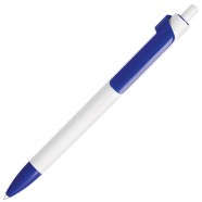 FORTE, ручка шариковая, белый/синий, пластик с логотипом или изображением