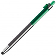 PIANO TOUCH, ручка шариковая со стилусом для сенсорных экранов, графит/зеленый, металл/пластик с логотипом или изображением