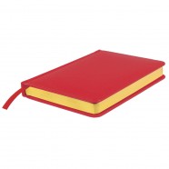 Ежедневник недатированный Joy, А5,  красный, белый блок, золотой обрез с логотипом или изображением