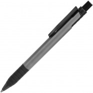 TOWER, ручка шариковая с грипом, темно-серый/черный, металл/прорезиненная поверхность с логотипом или изображением