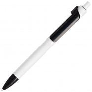 FORTE, ручка шариковая, белый/черный, пластик с логотипом или изображением