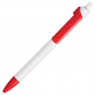 FORTE, ручка шариковая, белый/красный, пластик с логотипом или изображением