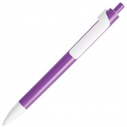 FORTE, ручка шариковая, фиолетовый/белый, пластик с логотипом или изображением