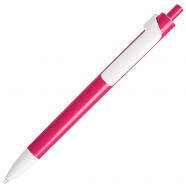 FORTE, ручка шариковая, розовый/белый, пластик с логотипом или изображением
