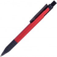 TOWER, ручка шариковая с грипом, красный/черный, металл/прорезиненная поверхность с логотипом или изображением