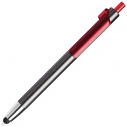 PIANO TOUCH, ручка шариковая со стилусом для сенсорных экранов, графит/красный, металл/пластик с логотипом или изображением