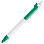 FORTE, ручка шариковая, белый/зеленый, пластик с логотипом или изображением