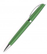 PEACHY, ручка шариковая, зеленый/хром, алюминий, пластик с логотипом или изображением