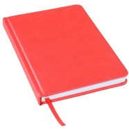 Ежедневник недатированный Bliss, А5,  красный, белый блок, без обреза с логотипом или изображением