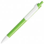FORTE, ручка шариковая, зеленое яблоко/белый, пластик с логотипом или изображением