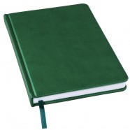 Ежедневник недатированный Bliss, А5,  темно-зеленый, белый блок, без обреза с логотипом или изображением