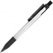 TOWER, ручка шариковая с грипом, серый/черный, металл/прорезиненная поверхность с логотипом или изображением