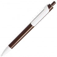FORTE, ручка шариковая, шоколадный/белый, пластик с логотипом или изображением