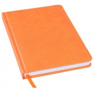 Ежедневник недатированный Bliss, А5,  оранжевый, белый блок, без обреза с логотипом или изображением
