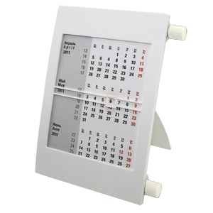 Календарь настольный на 2 года; белый; 18х11 см; пластик; тампопечать, шелкография с логотипом или изображением