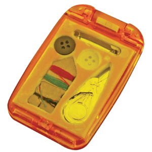 Набор швейный с зеркалом; оранжевый; 7,5х4,9х1 см; пластик; тампопечать с логотипом или изображением